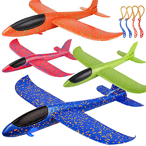 

4 Pack Airplane Toys Upgrade 17.5 Inch Large Throwing Foam Plane 2 Flight Mode Glider Plane Flying Toy for Kids Gifts for 3 4 5 6 7 Year Old Boy Outdoor Sport Toys Birthday Party Favors Foam Airplane