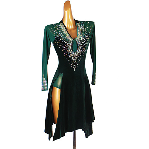 Latin Dance Dress Splicing Crystals / Rhinestones Women's Performance Long Sleeve Mesh Velvet
Latin Dance Dress Splicing Crystals / Rhinestones Women's Performance Long Sleeve Mesh Velvet