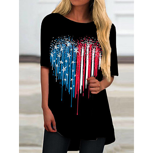 Women's T Shirt Dress Tee Dress Short Mini Dress Black Half Sleeve Print Flag Print Spring Summer Round Neck Casual 2021 S M L XL XXL 3XL
Women's T Shirt Dress Tee Dress Short Mini Dress Black Half Sleeve Print Flag Print Spring Summer Round Neck Casual 2021 S M L XL XXL 3XL