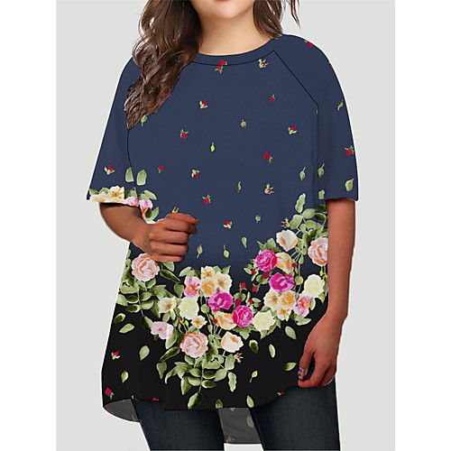Women's Plus Size Dresses T Shirt Dress Tee Dress Short Mini Dress Half Sleeve Floral Graphic Print Basic Fall Blue XL XXL 3XL 4XL 5XL / Holiday
Women's Plus Size Dresses T Shirt Dress Tee Dress Short Mini Dress Half Sleeve Floral Graphic Print Basic Fall Blue XL XXL 3XL 4XL 5XL / Holiday