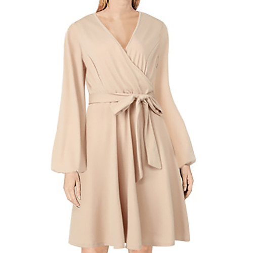 Women's A Line Dress Knee Length Dress Black Red Beige Long Sleeve Solid Color Bow Spring Summer V Neck Casual 2021 S M L XL XXL
Women's A Line Dress Knee Length Dress Black Red Beige Long Sleeve Solid Color Bow Spring Summer V Neck Casual 2021 S M L XL XXL
