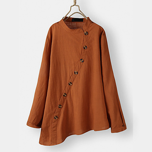 Women's Plus Size Irregular Hem Plain Blouse Shirt Large Size Long Sleeve Tops M L XL Orange Green Big Size
Women's Plus Size Irregular Hem Plain Blouse Shirt Large Size Long Sleeve Tops M L XL Orange Green Big Size