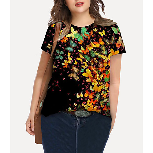 Women's Plus Size Print Graphic Butterfly T shirt Large Size Crewneck Short Sleeve Basic Tops XL XXL 3XL Black Red Green Big Size
Women's Plus Size Print Graphic Butterfly T shirt Large Size Crewneck Short Sleeve Basic Tops XL XXL 3XL Black Red Green Big Size