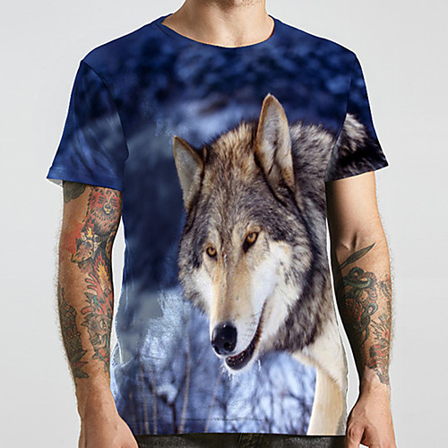 Men's Unisex Tee T shirt 3D Print Graphic Prints Wolf Plus Size Print Short Sleeve Casual Tops Basic Designer Big and Tall Blue
Men's Unisex Tee T shirt 3D Print Graphic Prints Wolf Plus Size Print Short Sleeve Casual Tops Basic Designer Big and Tall Blue