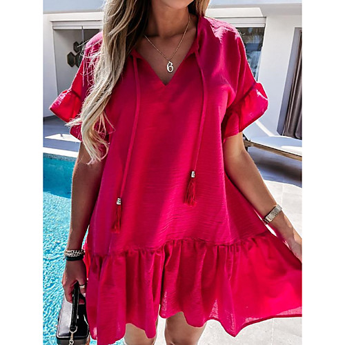 Women's A Line Dress Short Mini Dress White Black Blue Red Short Sleeve Solid Color Spring Summer V Neck Boho 2021 S M L XL XXL
Women's A Line Dress Short Mini Dress White Black Blue Red Short Sleeve Solid Color Spring Summer V Neck Boho 2021 S M L XL XXL