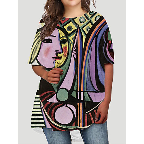 Women's Plus Size Dresses T Shirt Dress Tee Dress Short Mini Dress Half Sleeve Graphic Abstract Portrait Print Basic Fall Black XL XXL 3XL 4XL 5XL / Holiday
Women's Plus Size Dresses T Shirt Dress Tee Dress Short Mini Dress Half Sleeve Graphic Abstract Portrait Print Basic Fall Black XL XXL 3XL 4XL 5XL / Holiday