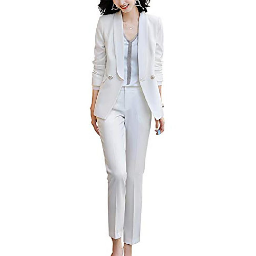 susielady women's blazer suits two piece solid long sleeve blazer and elastic waist pant set suit for business office lady
susielady women's blazer suits two piece solid long sleeve blazer and elastic waist pant set suit for business office lady