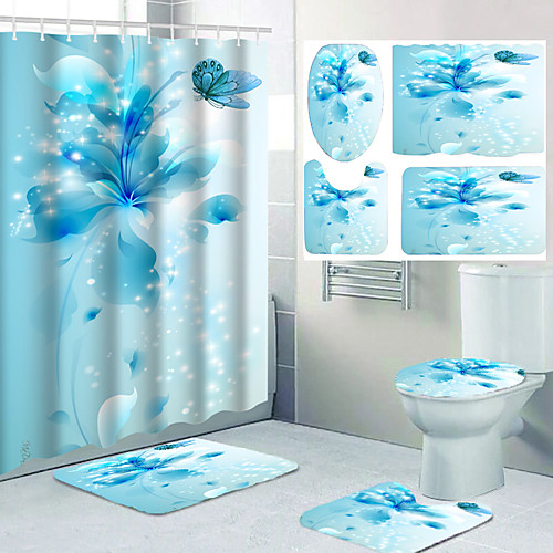 Flower Pattern Bathroom Waterproof Shower Curtain and Cushion Four-piece Modern Polyester New Design
Flower Pattern Bathroom Waterproof Shower Curtain and Cushion Four-piece Modern Polyester New Design