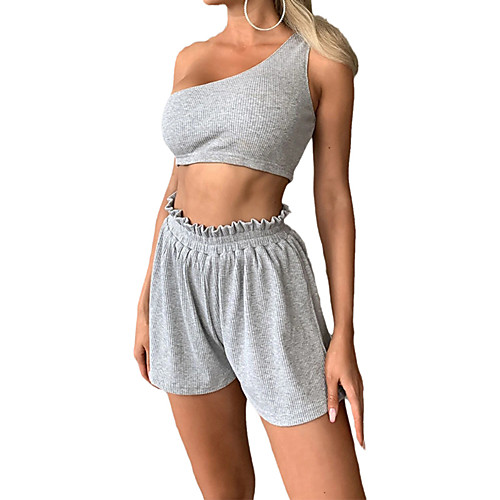 Women's Streetwear Solid Color Vacation Going out Two Piece Set Crop Top Shorts Tops
Women's Streetwear Solid Color Vacation Going out Two Piece Set Crop Top Shorts Tops
