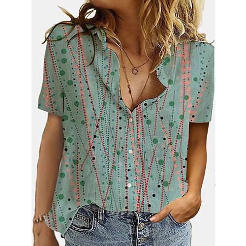 Women's Blouse Shirt Polka Dot Graphic Button Print Shirt Collar Tops Basic Streetwear Basic Top White Green
Women's Blouse Shirt Polka Dot Graphic Button Print Shirt Collar Tops Basic Streetwear Basic Top White Green