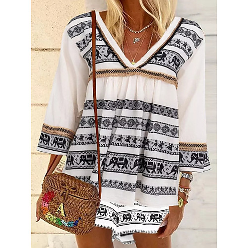 european and american foreign trade independent station bohemian style v-neck ladies shirt
european and american foreign trade independent station bohemian style v-neck ladies shirt