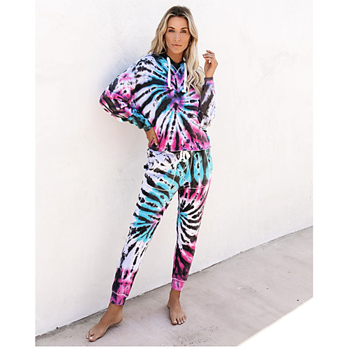 Women's Basic Streetwear Tie Dye Going out Casual / Daily Two Piece Set Hoodies & Sweatshirts Tracksuit Pant Loungewear Drawstring Tops
Women's Basic Streetwear Tie Dye Going out Casual / Daily Two Piece Set Hoodies & Sweatshirts Tracksuit Pant Loungewear Drawstring Tops