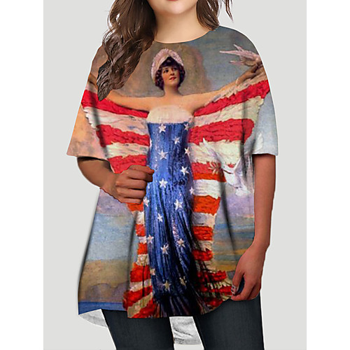 Women's Plus Size Dresses T Shirt Dress Tee Dress Short Mini Dress Half Sleeve Graphic Portrait Flag Print Basic Fall Red XL XXL 3XL 4XL 5XL / Holiday
Women's Plus Size Dresses T Shirt Dress Tee Dress Short Mini Dress Half Sleeve Graphic Portrait Flag Print Basic Fall Red XL XXL 3XL 4XL 5XL / Holiday