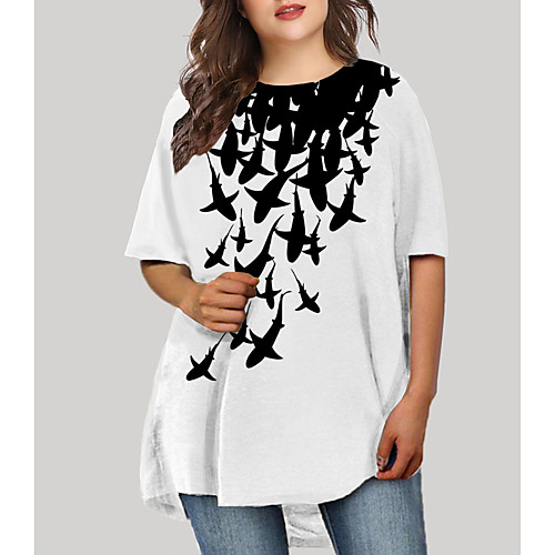 Women's Plus Size Graphic Fish Animal Print Basic Half Sleeve Fall Short Mini Dress T Shirt Dress Tee Dress White
Women's Plus Size Graphic Fish Animal Print Basic Half Sleeve Fall Short Mini Dress T Shirt Dress Tee Dress White