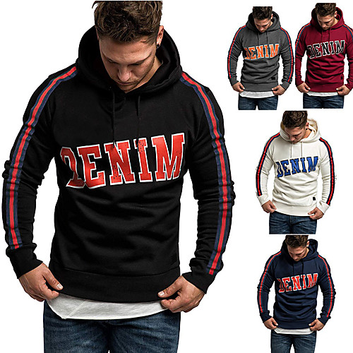 Men's Pullover Hoodie Sweatshirt Letter Patchwork Daily Fitness Basic Thin fleece Hoodies Sweatshirts White Black Red
Men's Pullover Hoodie Sweatshirt Letter Patchwork Daily Fitness Basic Thin fleece Hoodies Sweatshirts White Black Red