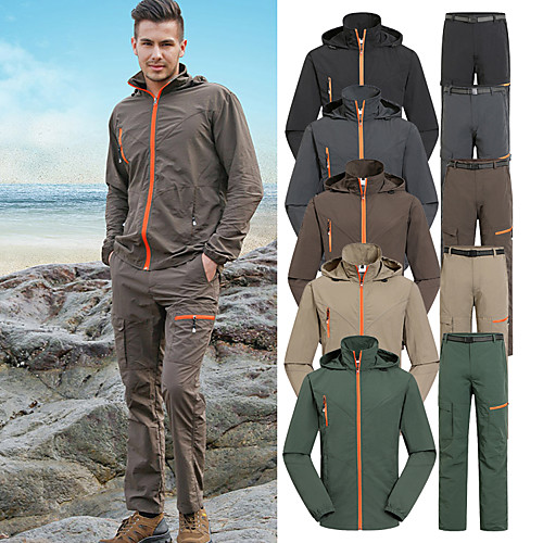 Men's Hoodie Jacket Hiking Jacket with Pants Outdoor Solid Color Lightweight UV Sun Protection Windproof Breathable Jacket Top Clothing Suit Full Length Visible Zipper Fishing Climbing Running Black
Men's Hoodie Jacket Hiking Jacket with Pants Outdoor Solid Color Lightweight UV Sun Protection Windproof Breathable Jacket Top Clothing Suit Full Length Visible Zipper Fishing Climbing Running Black