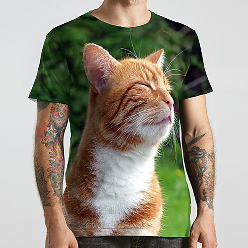 Men's Unisex Tee T shirt 3D Print Cat Graphic Prints Animal Plus Size Print Short Sleeve Casual Tops Fashion Designer Big and Tall Green
Men's Unisex Tee T shirt 3D Print Cat Graphic Prints Animal Plus Size Print Short Sleeve Casual Tops Fashion Designer Big and Tall Green