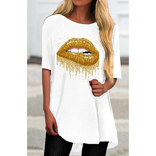 Women's T Shirt Dress Tee Dress Short Mini Dress White Half Sleeve Print Print Spring Summer Round Neck Casual 2021 S M L XL XXL 3XL
Women's T Shirt Dress Tee Dress Short Mini Dress White Half Sleeve Print Print Spring Summer Round Neck Casual 2021 S M L XL XXL 3XL