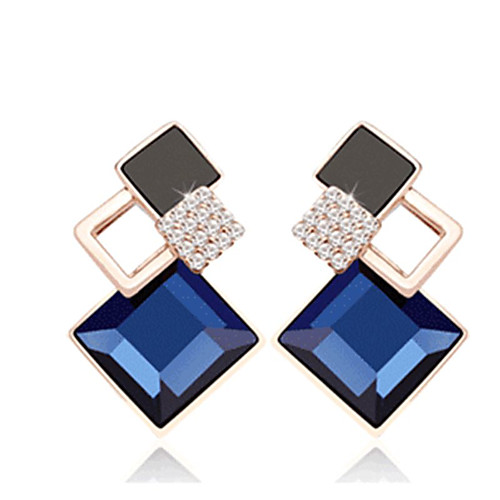 Women's Cubic Zirconia Stud Earrings Stylish Imitation Diamond Earrings Jewelry Black / Blue For Date Festival 1 Pair
Women's Cubic Zirconia Stud Earrings Stylish Imitation Diamond Earrings Jewelry Black / Blue For Date Festival 1 Pair