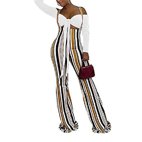 women crop top plaid flare bell jumpsuit 2 pcs set suspender romper long sleeve bowknot sexy overalls suits (black white, m)
women crop top plaid flare bell jumpsuit 2 pcs set suspender romper long sleeve bowknot sexy overalls suits (black white, m)
