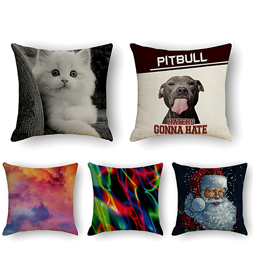 Cushion Cover 5PC Linen Soft Decorative Square Throw Pillow Cover Cushion Case Pillowcase for Sofa Bedroom 45 x 45 cm (18 x 18 Inch) Superior Quality Machine Washable Animal
Cushion Cover 5PC Linen Soft Decorative Square Throw Pillow Cover Cushion Case Pillowcase for Sofa Bedroom 45 x 45 cm (18 x 18 Inch) Superior Quality Machine Washable Animal