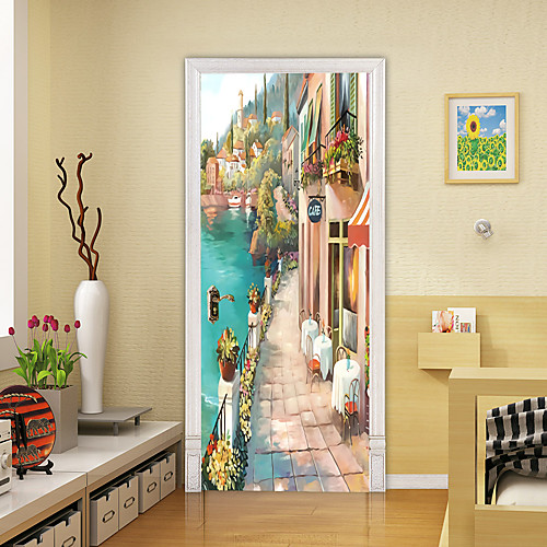 2pcs Self-adhesive Creative Door Stickers Oil Painting Landscape Living Room Diy Decoration Home Waterproof Wall Stickers
2pcs Self-adhesive Creative Door Stickers Oil Painting Landscape Living Room Diy Decoration Home Waterproof Wall Stickers