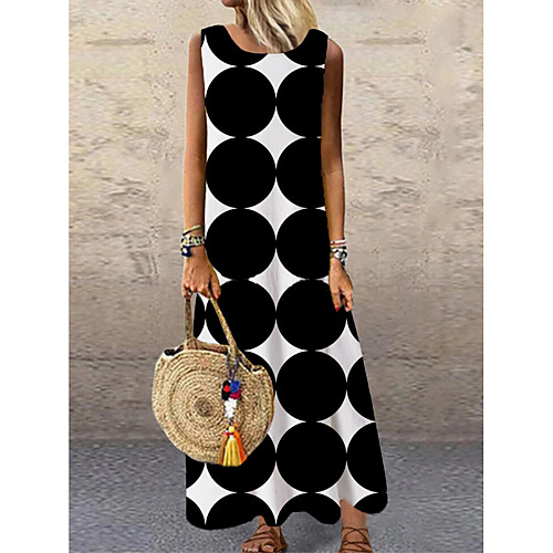 Women's Shift Dress Maxi long Dress Black Sleeveless Print Geometric Print Spring Summer Round Neck Casual 2021 S M L XL XXL 3XL
Women's Shift Dress Maxi long Dress Black Sleeveless Print Geometric Print Spring Summer Round Neck Casual 2021 S M L XL XXL 3XL
