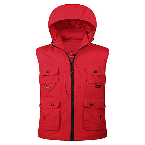 Men's Hiking Tee shirt Sleeveless V Neck Vest / Gilet Outdoor Breathable Detachable Cap Anti-tear Multi-Pockets Autumn / Fall Winter Polyester Solid Color Black Red Army Green Fishing Climbing
Men's Hiking Tee shirt Sleeveless V Neck Vest / Gilet Outdoor Breathable Detachable Cap Anti-tear Multi-Pockets Autumn / Fall Winter Polyester Solid Color Black Red Army Green Fishing Climbing