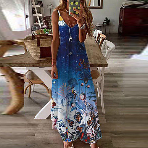 2021 european and american summer blue long skirt printed sling long sleeve temperament commuter mid-waist dress
2021 european and american summer blue long skirt printed sling long sleeve temperament commuter mid-waist dress