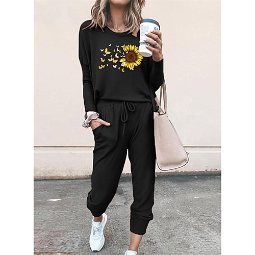 Women Basic Streetwear Floral Print Vacation Casual / Daily Two Piece Set Tracksuit T shirt Pant Drawstring Print Tops
Women Basic Streetwear Floral Print Vacation Casual / Daily Two Piece Set Tracksuit T shirt Pant Drawstring Print Tops