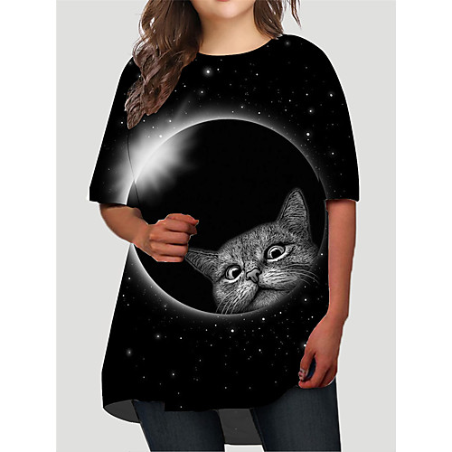 Women's Plus Size Dresses T Shirt Dress Tee Dress Short Mini Dress Half Sleeve Cat Graphic Animal Print Basic Fall Black XL XXL 3XL 4XL 5XL / Holiday
Women's Plus Size Dresses T Shirt Dress Tee Dress Short Mini Dress Half Sleeve Cat Graphic Animal Print Basic Fall Black XL XXL 3XL 4XL 5XL / Holiday