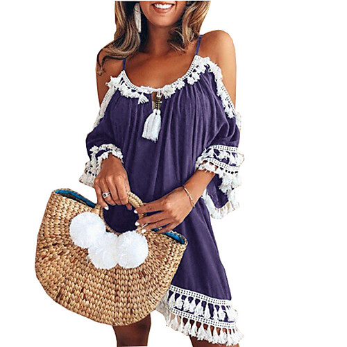 2018 women's dress wish amazon hot summer halter neck tassel pure color off-shoulder jumpsuit skirt
2018 women's dress wish amazon hot summer halter neck tassel pure color off-shoulder jumpsuit skirt