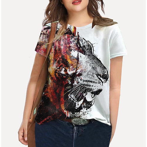 Women's Plus Size Print Graphic Animal T shirt Large Size Crewneck Short Sleeve Basic Tops XL XXL 3XL White Big Size
Women's Plus Size Print Graphic Animal T shirt Large Size Crewneck Short Sleeve Basic Tops XL XXL 3XL White Big Size