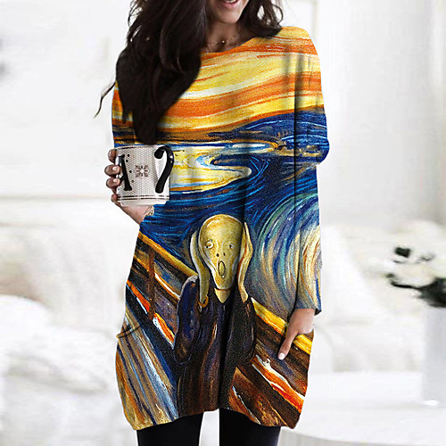 Women's Shift Dress Short Mini Dress Yellow Long Sleeve Print Color Block Print Fall Spring Round Neck Casual 3D Print S M L XL XXL 3XL
Women's Shift Dress Short Mini Dress Yellow Long Sleeve Print Color Block Print Fall Spring Round Neck Casual 3D Print S M L XL XXL 3XL