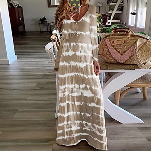 Women's Shift Dress Maxi long Dress Black Blue Purple Red Blushing Pink Green Navy Blue Beige Gray 3/4 Length Sleeve Tie Dye Print Summer V Neck Casual 2021 S M L XL XXL 3XL 4XL 5XL
Women's Shift Dress Maxi long Dress Black Blue Purple Red Blushing Pink Green Navy Blue Beige Gray 3/4 Length Sleeve Tie Dye Print Summer V Neck Casual 2021 S M L XL XXL 3XL 4XL 5XL