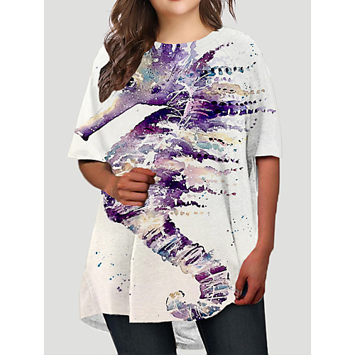 Women's Plus Size Dresses T Shirt Dress Tee Dress Short Mini Dress Half Sleeve Color Gradient Graphic Animal Print Basic Fall Purple XL XXL 3XL 4XL 5XL / Holiday
Women's Plus Size Dresses T Shirt Dress Tee Dress Short Mini Dress Half Sleeve Color Gradient Graphic Animal Print Basic Fall Purple XL XXL 3XL 4XL 5XL / Holiday