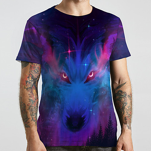 Men's Unisex Tee T shirt 3D Print Graphic Prints Wolf Plus Size Print Short Sleeve Casual Tops Basic Designer Big and Tall Blue
Men's Unisex Tee T shirt 3D Print Graphic Prints Wolf Plus Size Print Short Sleeve Casual Tops Basic Designer Big and Tall Blue