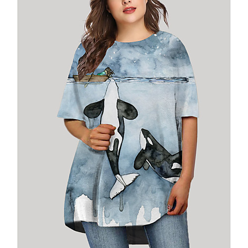 Women's Plus Size Dresses T Shirt Dress Tee Dress Short Mini Dress Half Sleeve Graphic Animal Print Basic Fall Blue XL XXL 3XL 4XL 5XL / Holiday
Women's Plus Size Dresses T Shirt Dress Tee Dress Short Mini Dress Half Sleeve Graphic Animal Print Basic Fall Blue XL XXL 3XL 4XL 5XL / Holiday