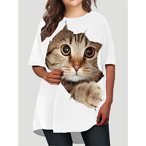 Women's Plus Size Dresses T Shirt Dress Tee Dress Short Mini Dress Half Sleeve Cat Graphic Animal Print Basic Fall White XL XXL 3XL 4XL 5XL / Holiday
Women's Plus Size Dresses T Shirt Dress Tee Dress Short Mini Dress Half Sleeve Cat Graphic Animal Print Basic Fall White XL XXL 3XL 4XL 5XL / Holiday