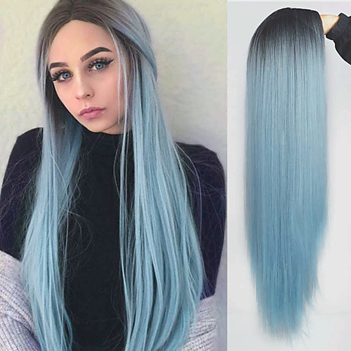 Synthetic Wig Natural Straight Middle Part Wig Medium Length Ombre Blue Synthetic Hair Women's Cosplay Party Fashion Blue
Synthetic Wig Natural Straight Middle Part Wig Medium Length Ombre Blue Synthetic Hair Women's Cosplay Party Fashion Blue