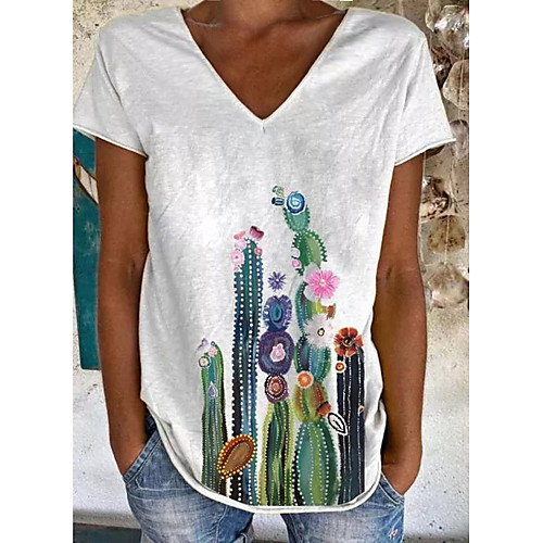 Women's T shirt Plants Graphic Print V Neck Tops Basic Basic Top White Yellow
Women's T shirt Plants Graphic Print V Neck Tops Basic Basic Top White Yellow
