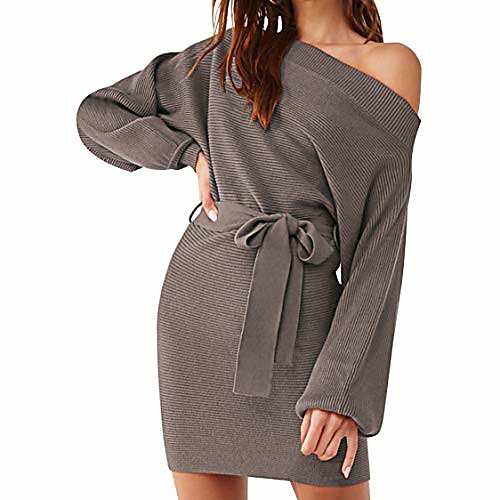 women's off shoulder bat long sleeve tie waist cable knit sweater mini dress khaki s
women's off shoulder bat long sleeve tie waist cable knit sweater mini dress khaki s