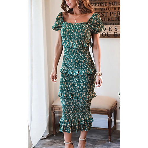 Women's A Line Dress Midi Dress Green Short Sleeve Floral Summer Off Shoulder Elegant 2021 S M L XL
Women's A Line Dress Midi Dress Green Short Sleeve Floral Summer Off Shoulder Elegant 2021 S M L XL