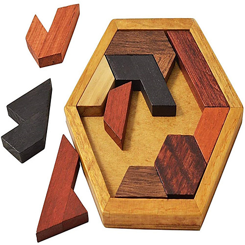 

Hexagon Tangram Puzzle Wooden Puzzle for Children and Adults Challenging Puzzles Wooden Brain Teasers Puzzle for Adults Puzzles Games Family Portable Puzzles Brain Games