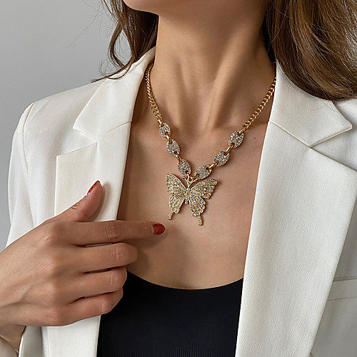 Women's Pendant Necklace Statement Necklace Pave Butterfly Statement Personalized Vintage Punk Zircon Alloy Blushing Pink Gold Silver 45 cm Necklace Jewelry 1pc For Party Evening Street Gift Birthday
Women's Pendant Necklace Statement Necklace Pave Butterfly Statement Personalized Vintage Punk Zircon Alloy Blushing Pink Gold Silver 45 cm Necklace Jewelry 1pc For Party Evening Street Gift Birthday