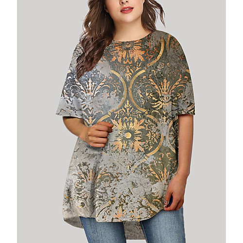 Women's Plus Size Dresses T Shirt Dress Tee Dress Short Mini Dress Half Sleeve Floral Graphic Print Basic Fall Khaki XL XXL 3XL 4XL 5XL / Holiday
Women's Plus Size Dresses T Shirt Dress Tee Dress Short Mini Dress Half Sleeve Floral Graphic Print Basic Fall Khaki XL XXL 3XL 4XL 5XL / Holiday