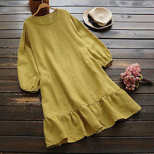 Women's Plus Size Dresses A Line Dress Knee Length Dress Long Sleeve Plain Spring XL XXL 3XL 4XL 5XL
Women's Plus Size Dresses A Line Dress Knee Length Dress Long Sleeve Plain Spring XL XXL 3XL 4XL 5XL