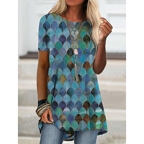 Women's T shirt Graffiti Print Round Neck Tops Basic Basic Top Black Blue Khaki
Women's T shirt Graffiti Print Round Neck Tops Basic Basic Top Black Blue Khaki