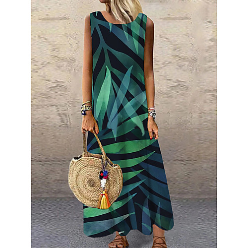 Women's Shift Dress Maxi long Dress Green Sleeveless Print Color Block Print Spring Summer Round Neck Casual 2021 S M L XL XXL 3XL
Women's Shift Dress Maxi long Dress Green Sleeveless Print Color Block Print Spring Summer Round Neck Casual 2021 S M L XL XXL 3XL