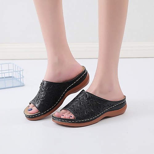Women's Sandals Wedge Heel Round Toe PU Flower Solid Colored Wine Black Brown
Women's Sandals Wedge Heel Round Toe PU Flower Solid Colored Wine Black Brown